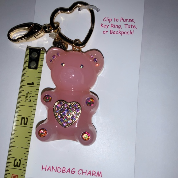 BETSEY JOHNSON NIP LARGE PINK GUMMIE BEAR KEYCHAIN/PURSE CHARM - Picture 2 of 12